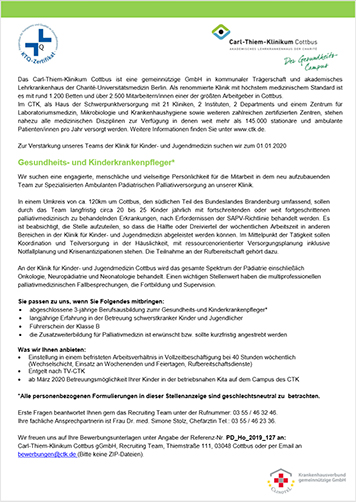 Stellenanzeige